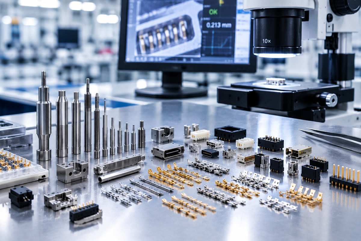 Precision components for electronics and connectors